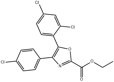Ethyl 4-(4-chlorophenyl)-5-(2,4-dichlorophenyl)oxazole-2-carboxylate Structural