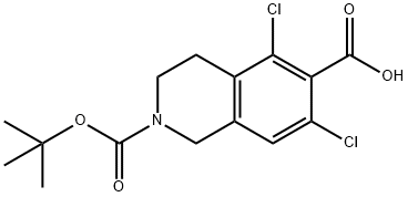 2-(tert-butoxycarbonyl)-5,7-dichloro-1,2,3,4-tetrahydroisoquinoline-6-carboxylic acid Structural