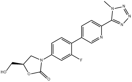 (R)-3-(3-fluoro-4-(6-(1-methyl-1H-tetrazol-5-yl)pyridin-3-yl) phenyl)-5-(hydroxymethyl)oxazolidin-2-one