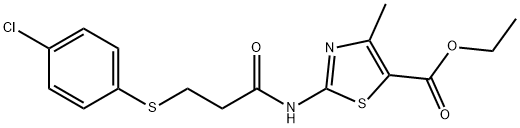 ethyl 2-({3-[(4-chlorophenyl)sulfanyl]propanoyl}amino)-4-methyl-1,3-thiazole-5-carboxylate Structural