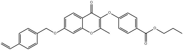 propyl 4-((2-methyl-4-oxo-7-((4-vinylbenzyl)oxy)-4H-chromen-3-yl)oxy)benzoate Structural