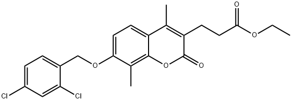 ethyl 3-(7-((2,4-dichlorobenzyl)oxy)-4,8-dimethyl-2-oxo-2H-chromen-3-yl)propanoate Structural