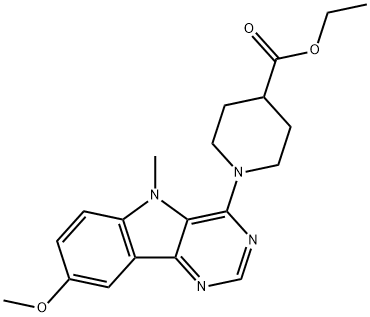 ethyl 1-(8-methoxy-5-methyl-5H-pyrimido[5,4-b]indol-4-yl)piperidine-4-carboxylate Structural
