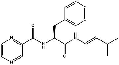 (S,E)-N-(1-((3-methylbut-1-en-1-yl)amino)-1-oxo-3-phenylpropan-2-yl) pyrazine-2-carboxamide Structural