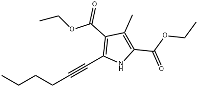 diethyl 5-(hex-1-yn-1-yl)-3-methyl-1H-pyrrole-2,4-dicarboxylate Structural