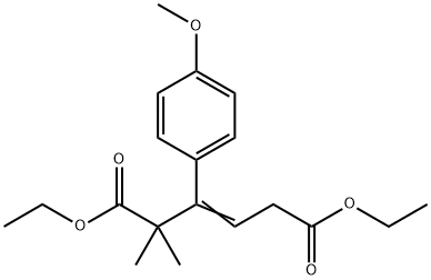 diethyl 3-(4-methoxyphenyl)-2,2-dimethylhex-3-enedioate Structural