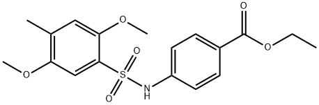 ethyl 4-(2,5-dimethoxy-4-methylphenylsulfonamido)benzoate Structural