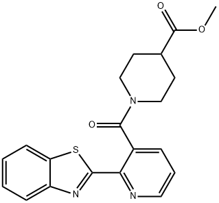 methyl 1-(2-(benzo[d]thiazol-2-yl)nicotinoyl)piperidine-4-carboxylate Structural