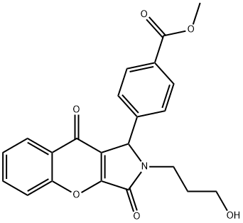 methyl 4-[2-(3-hydroxypropyl)-3,9-dioxo-1,2,3,9-tetrahydrochromeno[2,3-c]pyrrol-1-yl]benzoate Structural