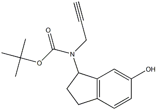 tert-butyl 2,3-dihydro-5-hydroxy-1H-inden-3-ylprop-2-ynylcarbamate Structural