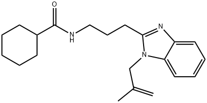 N-{3-[1-(2-methyl-2-propenyl)-1H-benzimidazol-2-yl]propyl}cyclohexanecarboxamide Structural