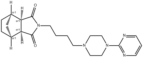 (3aR,4R,7S,7aS)-2-[4-(4-pyrimidin-2-ylpiperazin-1-yl)butyl]hexahydro-1H-4,7-methanoisoindole-1,3-dione Structural