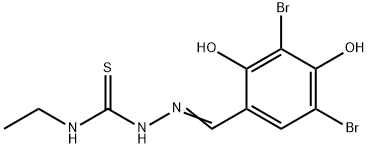 N'-(3,5-dibromo-2,4-dihydroxybenzylidene)-N-ethylcarbamohydrazonothioic acid Structural