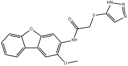 N-(2-methoxydibenzo[b,d]furan-3-yl)-2-(1H-1,2,3-triazol-5-ylsulfanyl)acetamide Structural