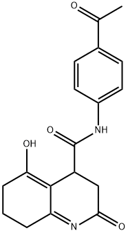 N-(4-acetylphenyl)-5-hydroxy-2-oxo-2,3,4,6,7,8-hexahydroquinoline-4-carboxamide Structural