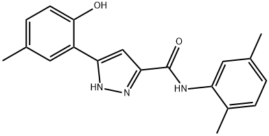 N-(2,5-dimethylphenyl)-5-(2-hydroxy-5-methylphenyl)-1H-pyrazole-3-carboxamide Structural