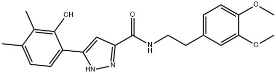 N-(3,4-dimethoxyphenethyl)-5-(2-hydroxy-3,4-dimethylphenyl)-1H-pyrazole-3-carboxamide Structural