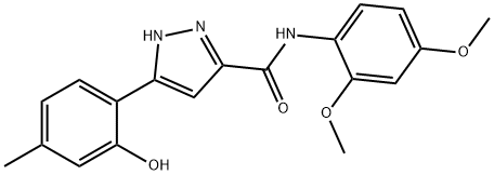 N-(2,4-dimethoxyphenyl)-3-(2-hydroxy-4-methylphenyl)-1H-pyrazole-5-carboxamide Structural