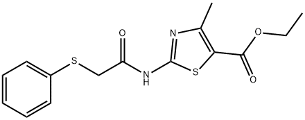 ethyl 4-methyl-2-(2-(phenylthio)acetamido)thiazole-5-carboxylate Structural