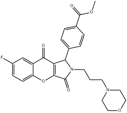 methyl 4-(7-fluoro-2-(3-morpholinopropyl)-3,9-dioxo-1,2,3,9-tetrahydrochromeno[2,3-c]pyrrol-1-yl)benzoate Structural
