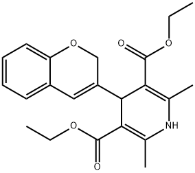 diethyl 4-(2H-chromen-3-yl)-2,6-dimethyl-1,4-dihydropyridine-3,5-dicarboxylate Structural