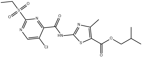 isobutyl 2-({[5-chloro-2-(ethylsulfonyl)-4-pyrimidinyl]carbonyl}amino)-4-methyl-1,3-thiazole-5-carboxylate Structural