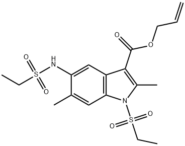 allyl 5-(ethylsulfonamido)-1-(ethylsulfonyl)-2,6-dimethyl-1H-indole-3-carboxylate Structural