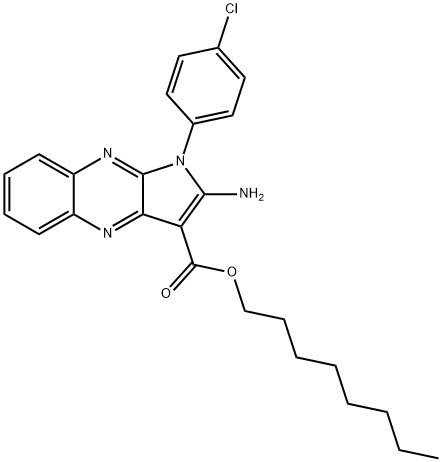 octyl 2-amino-1-(4-chlorophenyl)-1H-pyrrolo[2,3-b]quinoxaline-3-carboxylate Structural
