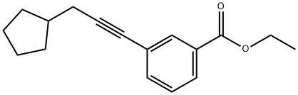 ethyl 3-(3-cyclopentylprop-1-yn-1-yl)benzoate Structural