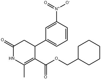 cyclohexylmethyl 2-methyl-4-(3-nitrophenyl)-6-oxo-1,4,5,6-tetrahydropyridine-3-carboxylate Structural