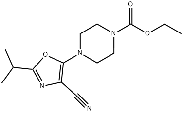 ethyl 4-(4-cyano-2-isopropyloxazol-5-yl)piperazine-1-carboxylate Structural
