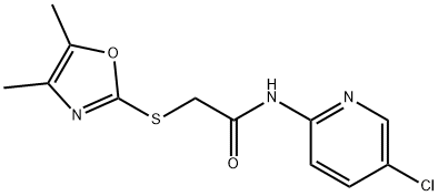 N-(5-chloropyridin-2-yl)-2-[(4,5-dimethyl-1,3-oxazol-2-yl)sulfanyl]acetamide Structural