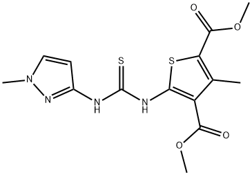 dimethyl 3-methyl-5-(3-(1-methyl-1H-pyrazol-3(2H)-ylidene)thioureido)thiophene-2,4-dicarboxylate Structural