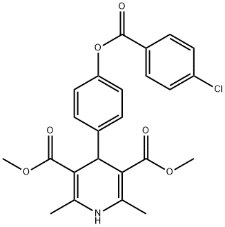 dimethyl 4-(4-((4-chlorobenzoyl)oxy)phenyl)-2,6-dimethyl-1,4-dihydropyridine-3,5-dicarboxylate Structural