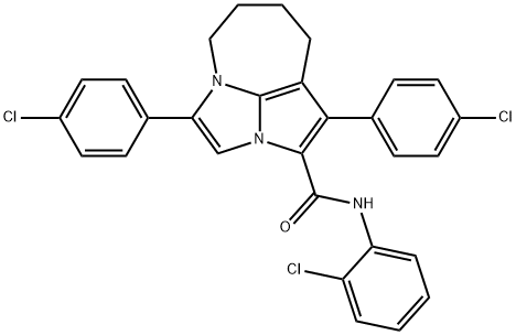 N-(2-chlorophenyl)-1,4-bis(4-chlorophenyl)-5,6,7,8-tetrahydro-2a,4a-diazacyclopenta[cd]azulene-2-carboxamide Structural
