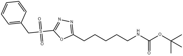 tert-butyl (5-(5-(benzylsulfonyl)-1,3,4-oxadiazol-2-yl)pentyl)carbamate Structural