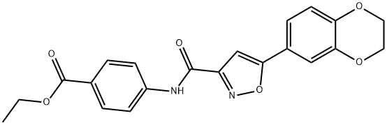 ethyl 4-(5-(2,3-dihydrobenzo[b][1,4]dioxin-6-yl)isoxazole-3-carboxamido)benzoate Structural