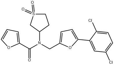 N-{[5-(2,5-dichlorophenyl)-2-furyl]methyl}-N-(1,1-dioxidotetrahydro-3-thienyl)-2-furamide Structural