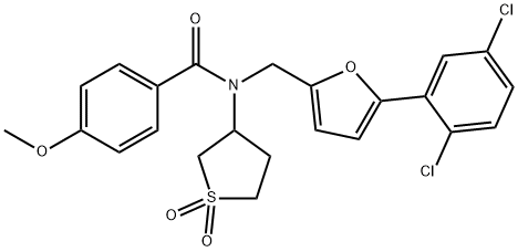 N-{[5-(2,5-dichlorophenyl)-2-furyl]methyl}-N-(1,1-dioxidotetrahydro-3-thienyl)-4-methoxybenzamide Structural