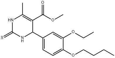 methyl 4-(4-butoxy-3-ethoxyphenyl)-6-methyl-2-thioxo-1,2,3,4-tetrahydropyrimidine-5-carboxylate Structural