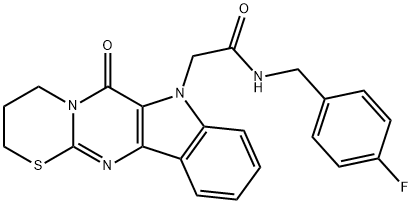 N-(4-fluorobenzyl)-2-(6-oxo-3,4-dihydro-2H-[1,3]thiazino[3',2':1,2]pyrimido[5,4-b]indol-7(6H)-yl)acetamide Structural