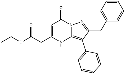 ethyl 2-(2-benzyl-7-oxo-3-phenyl-4,7-dihydropyrazolo[1,5-a]pyrimidin-5-yl)acetate Structural