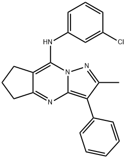 N-(3-chlorophenyl)-2-methyl-3-phenyl-6,7-dihydro-5H-cyclopenta[d]pyrazolo[1,5-a]pyrimidin-8-amine Structural