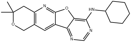 N-(8,8-dimethyl-7,8-dihydro-3H-pyrano[3'',4'':5',6']pyrido[3',2':4,5]furo[3,2-d]pyrimidin-4(10H)-ylidene)cyclohexanamine Structural