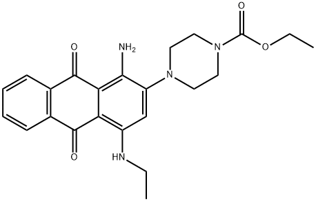 ethyl 4-(1-amino-4-(ethylamino)-9,10-dioxo-9,10-dihydroanthracen-2-yl)piperazine-1-carboxylate Structural