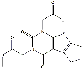 dimethyl 2,2'-(2,4-dioxo-4,5,6,7-tetrahydro-1H-cyclopenta[4,5]thieno[2,3-d]pyrimidine-1,3(2H)-diyl)diacetate Structural