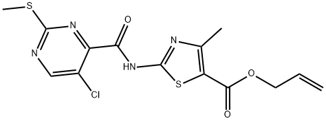 allyl 2-({[5-chloro-2-(methylsulfanyl)-4-pyrimidinyl]carbonyl}amino)-4-methyl-1,3-thiazole-5-carboxylate Structural