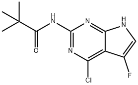 N-(4-chloro-5-fluoro-7H-pyrrolo[2,3-d]pyrimidin-2-yl)pivalamide Structural