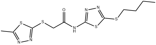 N-[5-(butylsulfanyl)-1,3,4-thiadiazol-2-yl]-2-[(5-methyl-1,3,4-thiadiazol-2-yl)sulfanyl]acetamide Structural