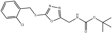 tert-butyl ((5-((2-chlorobenzyl)thio)-1,3,4-oxadiazol-2-yl)methyl)carbamate Structural
